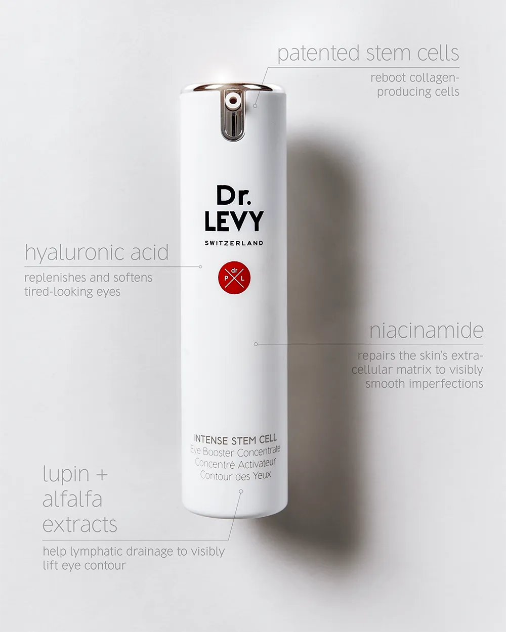 Dr LEVY Eye Booster Concentrate in Precision Airless Treatment Pump (Preserves Active Integrity)