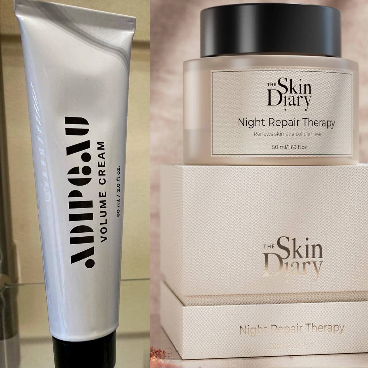 Adipeau Volume Cream vs The Skin Diary Night Repair Cream. How do these creams compare.